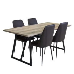 Table avec 4 chaises - noir