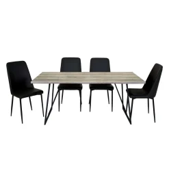 Table avec 4 chaises - noir