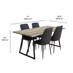 Table avec 4 chaises - noir