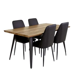 Table avec 4 chaises - noir