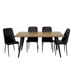 Table avec 4 chaises - noir