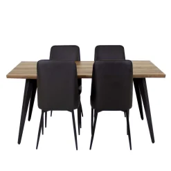 Table avec 4 chaises - noir