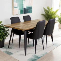 Table avec 4 chaises - noir