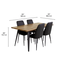 Table avec 4 chaises - noir