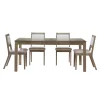 Table avec rallonge (54” à 70”) et 4 chaises - bois cendré