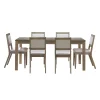 Table avec rallonge (54” à 70”) et 6 chaises - bois cendré