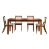 Table avec rallonge (54" à 70") et 4 chaises - brun