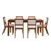 Table avec rallonge (54" à 70") et 6 chaises - brun