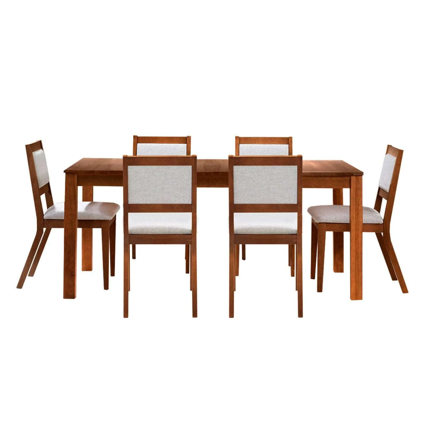 Table avec rallonge (54" à 70") et 6 chaises - brun