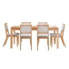 Table avec rallonge (54" à 70") et 6 chaises - naturel