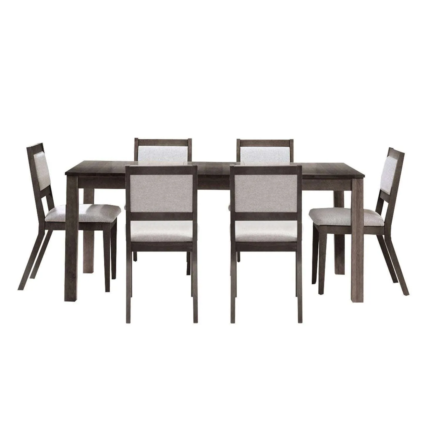 Table avec rallonge (54" à 70") et 6 chaises - ardoise