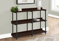 Table console - 3 niveau, étagères, rectangulaire, pieds en métal - 48