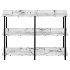 Table console - 3 niveau, étagères, rectangulaire, pieds en métal - 48
