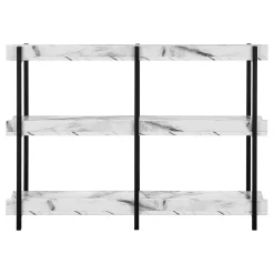Table console - 3 niveau, étagères, rectangulaire, pieds en métal - 48