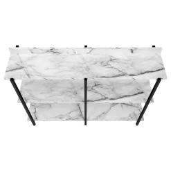 Table console - 3 niveau, étagères, rectangulaire, pieds en métal - 48