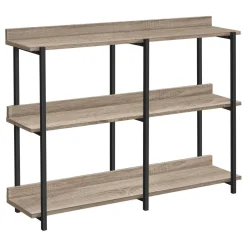 Table console - 3 niveau, étagères, rectangulaire, pieds en métal - 48" l - Monarch