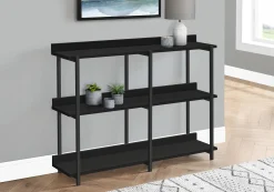 Table console - 3 niveau, étagères, rectangulaire, pieds en métal - 48