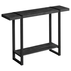 Table console - 2 niveaux, 1 tablette, rectangulaire - 48"L - faux bois noi - Monarch