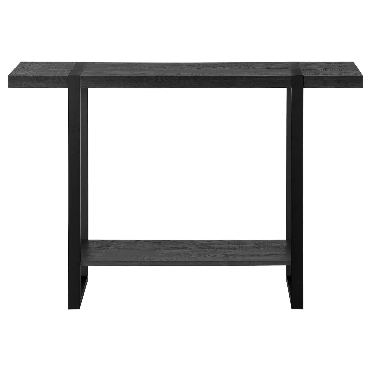 Table console - 2 niveaux, 1 tablette, rectangulaire - 48"L - faux bois noi - Monarch
