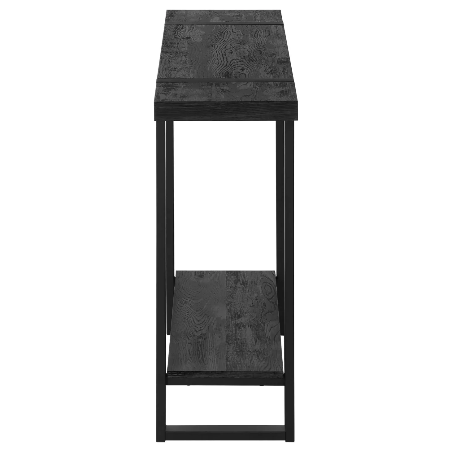 Table console - 2 niveaux, 1 tablette, rectangulaire - 48"L - faux bois noi - Monarch