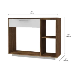 Table console - blanc et noyer