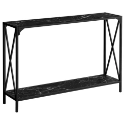 Table console - côtés en forme de x, 1 tablette, rectangulaire - 48"L - fau - Monarch