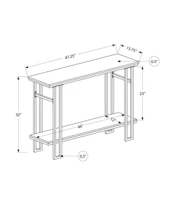 Table console - côtés en forme de h, 1 tablette, rectangulaire - 48