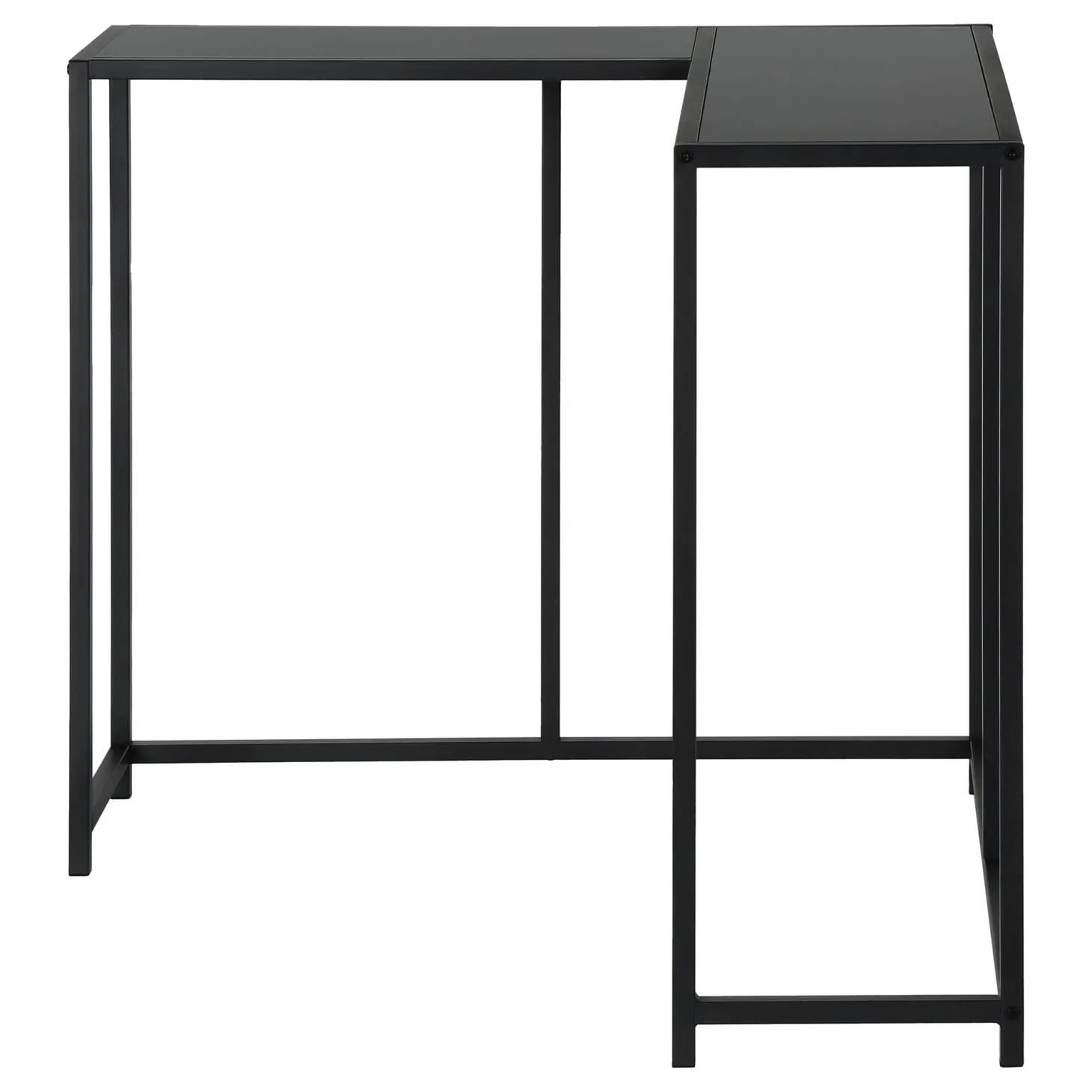 Table console - forme de L, coin, cadre en métal - 36"L - noir - Monarch