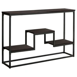 Table console - multi-niveaux, 3 tablettes, rectangulaire - 48"L - espresso - Monarch