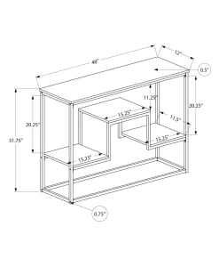 Table console - multi-niveaux, 3 tablettes, rectangulaire - 48