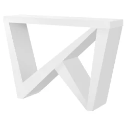 Table console - panneau épais, base asymétrique - 48"L - blanc - Monarch