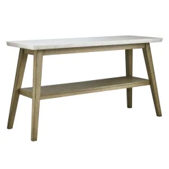 Table console avec plateau en marbre blanc