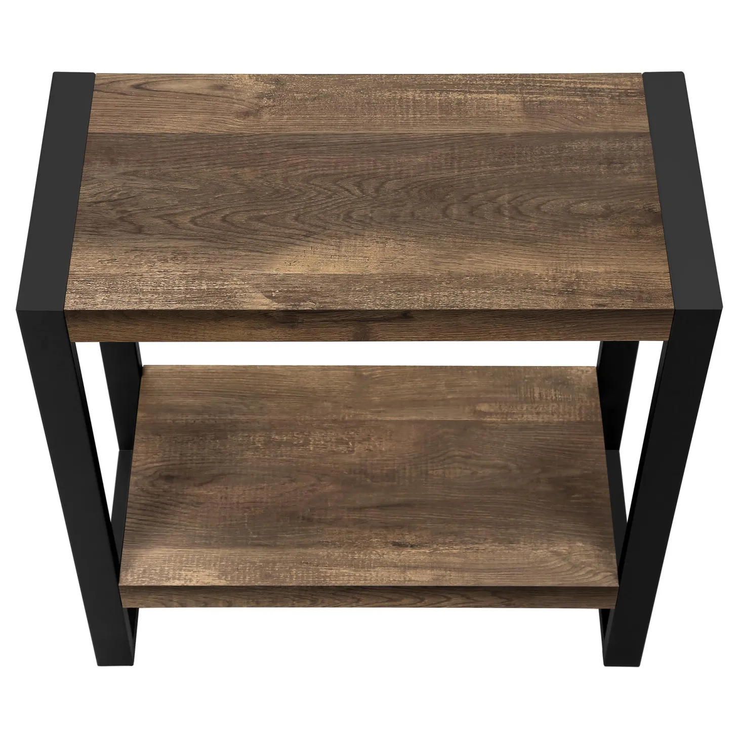 Table d'appoint - 2 niveaux, 1 tablette, rectangulaire - 24"H - faux bois r - Monarch