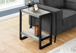 Table d'appoint - 2 niveaux, 1 tablette, rectangulaire - 24"H - faux bois r - Monarch