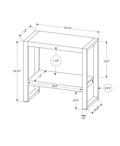 Table d'appoint - 2 niveaux, 1 tablette, rectangulaire - 24