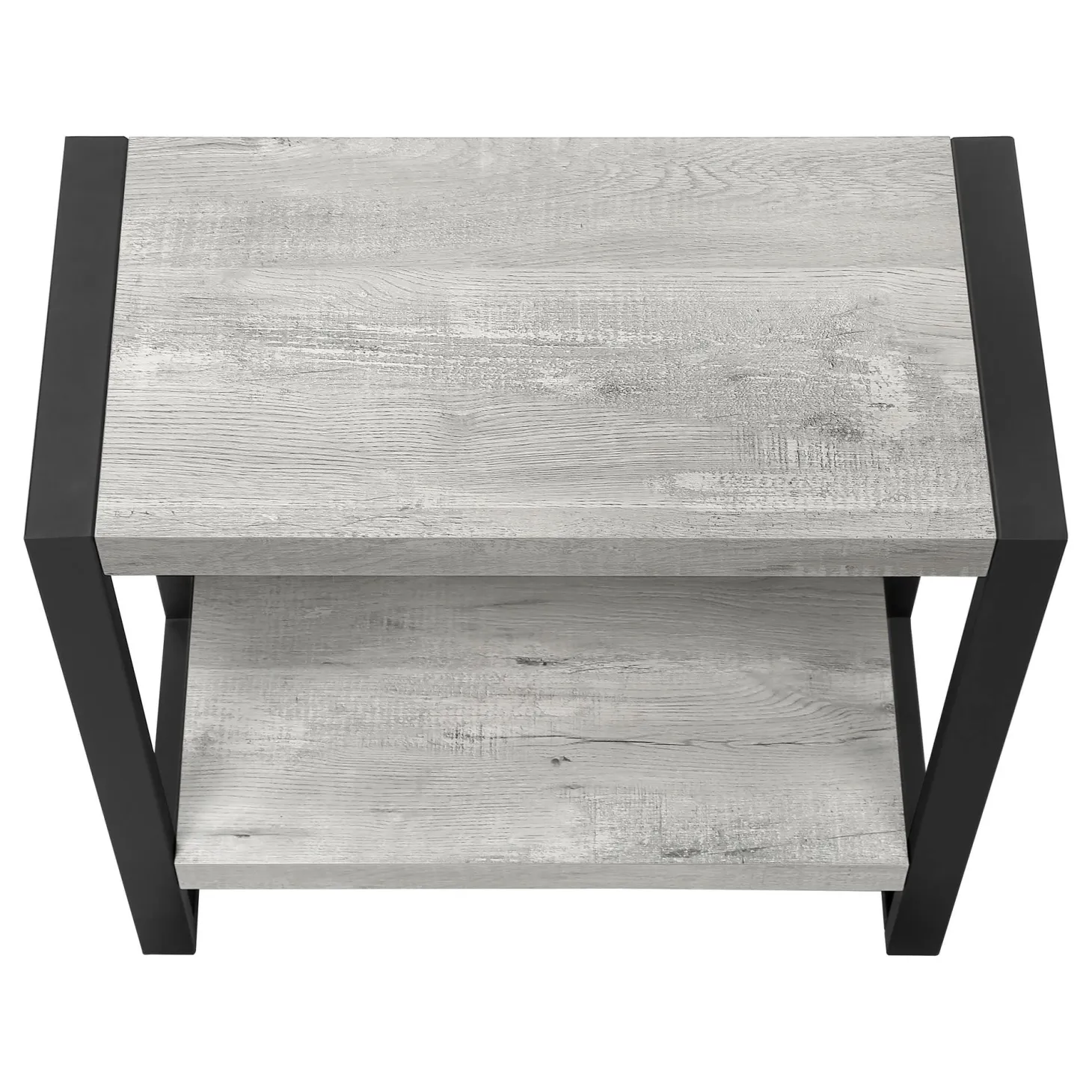 Table d'appoint - 2 niveaux, 1 tablette, rectangulaire - 24"H - faux bois r - Monarch