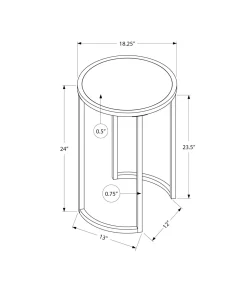 Table d'appoint - base courbe en forme de u, ronde - 24