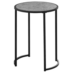 Table d'appoint - base courbe en forme de u, ronde - 24"H - faux pierre gris - Monarch