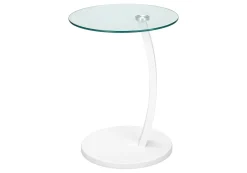Table d'appoint - blanc avec verre trempé - Monarch