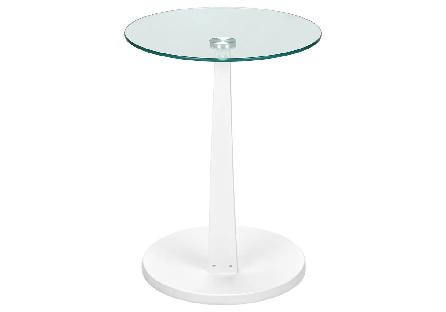 Table d'appoint - blanc avec verre trempé - Monarch
