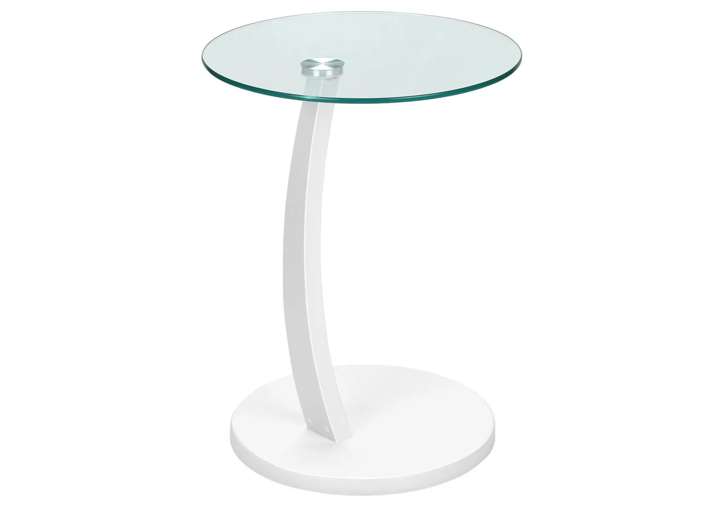 Table d'appoint - blanc avec verre trempé - Monarch