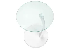 Table d'appoint - blanc avec verre trempé - Monarch