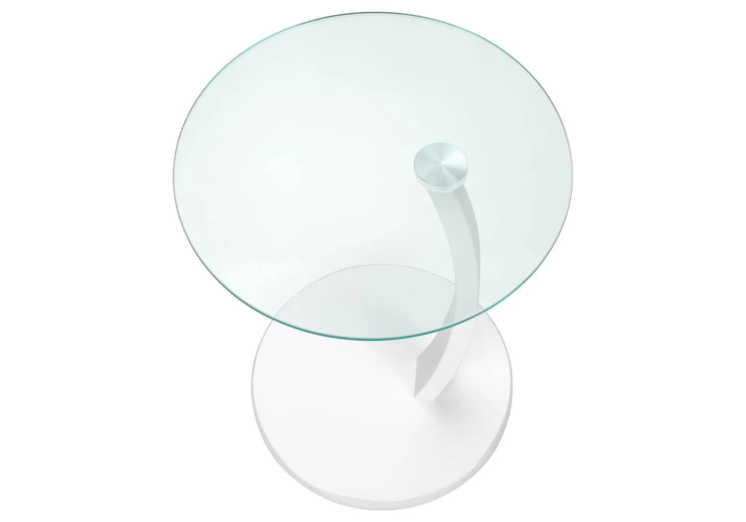 Table d'appoint - blanc avec verre trempé - Monarch