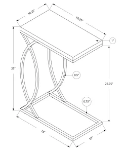 Table d'appoint - blanc lustré et métal chrome - Monarch