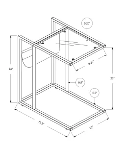 Table d'appoint - blanc, métal blanc et support magazine - Monarch