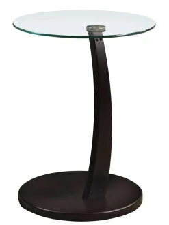 Table d'appoint - espresso avec verre trempé - Monarch