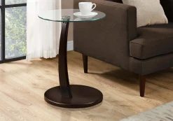 Table d'appoint - espresso avec verre trempé - Monarch