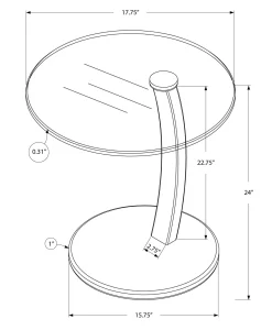 Table d'appoint - espresso avec verre trempé - Monarch