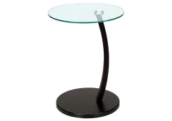 Table d'appoint - espresso avec verre trempé - Monarch