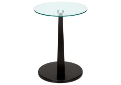 Table d'appoint - espresso avec verre trempé - Monarch